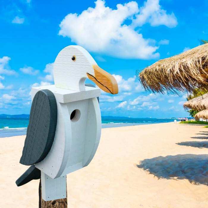 Amish Handcrafted Shaped Birdhouse Seagull