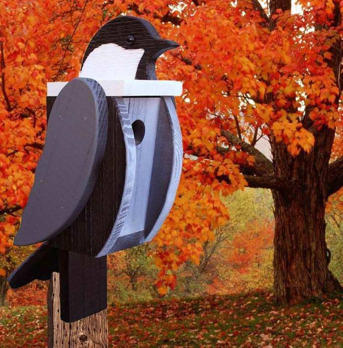 Amish Handcrafted Shaped Birdhouse Chickadee