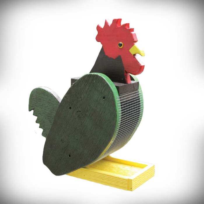 Amish Handcrafted Shaped Bird Feeder Rooster