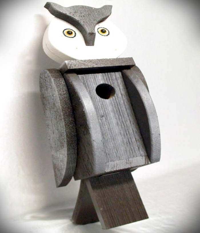 Amish Handcrafted Shaped Birdhouse Owl