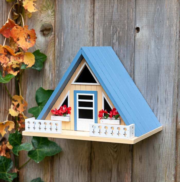 Home Bazaar A Frame Birdhouse Handcrafted Tiny Bird House Collection At Songbird Garden