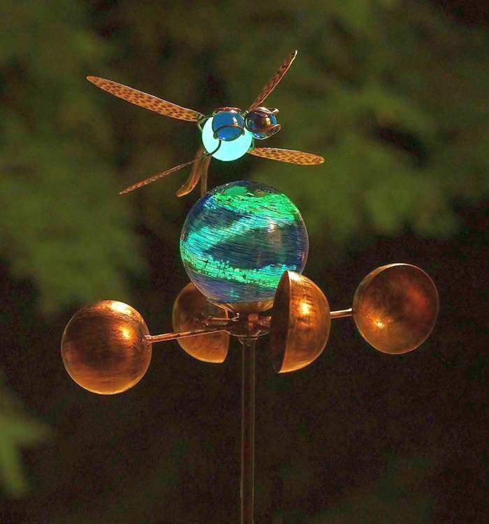 Illuminarie Dragonfly Anemometer Garden Stake