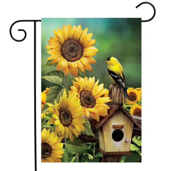 Briarwood Goldfinch and Sunflowers Garden Flag