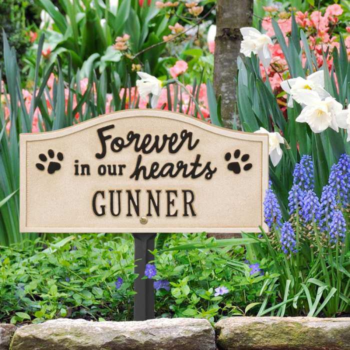 Forever Hearts Personalized Pet Memorial Yard Sign