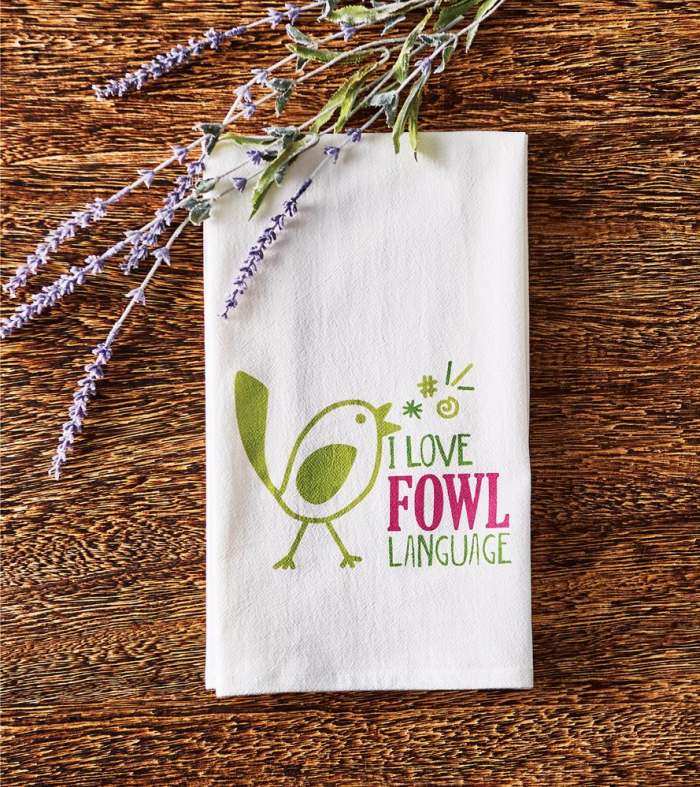 Flour Sack Towel I Love Fowl Language 2/Pack