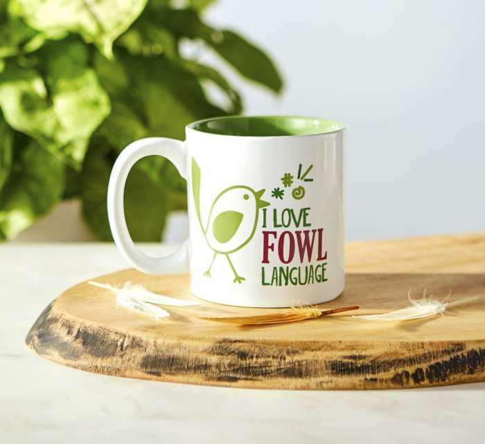 Bird Nerd Ceramic Coffee Mug Fowl Language 2/Pack