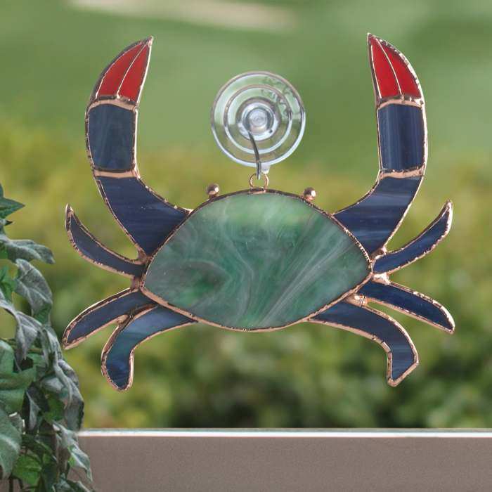 Stained Glass Suncatcher Crab