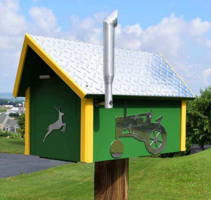 Amish Deluxe Poly Mailbox Tractor Green/Yellow