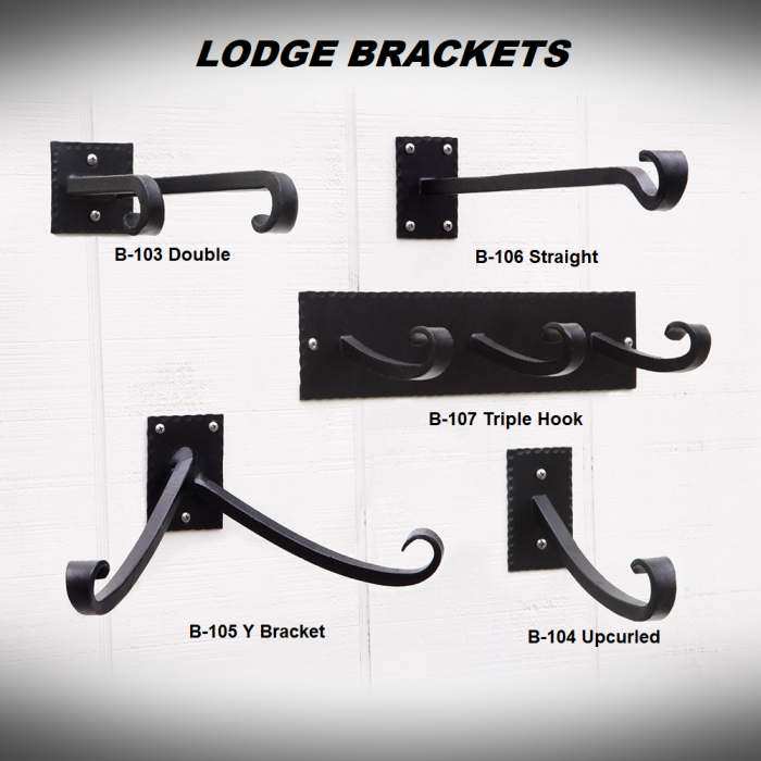 Achla Designs Lodge Wrought Iron Up-Curled  Wall Bracket Hook