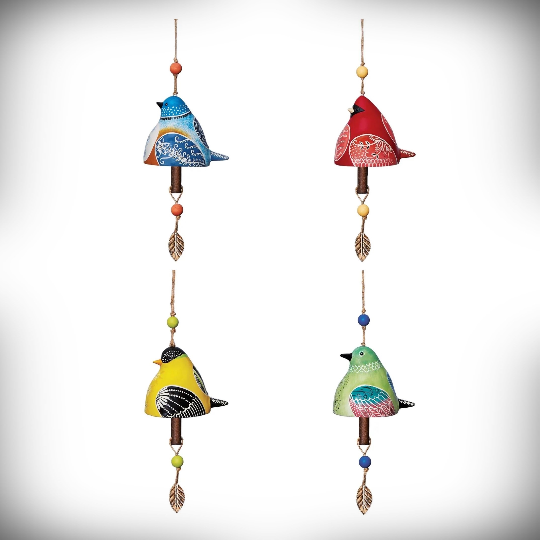 Bird Song Ceramic Bell Collection Set of 4