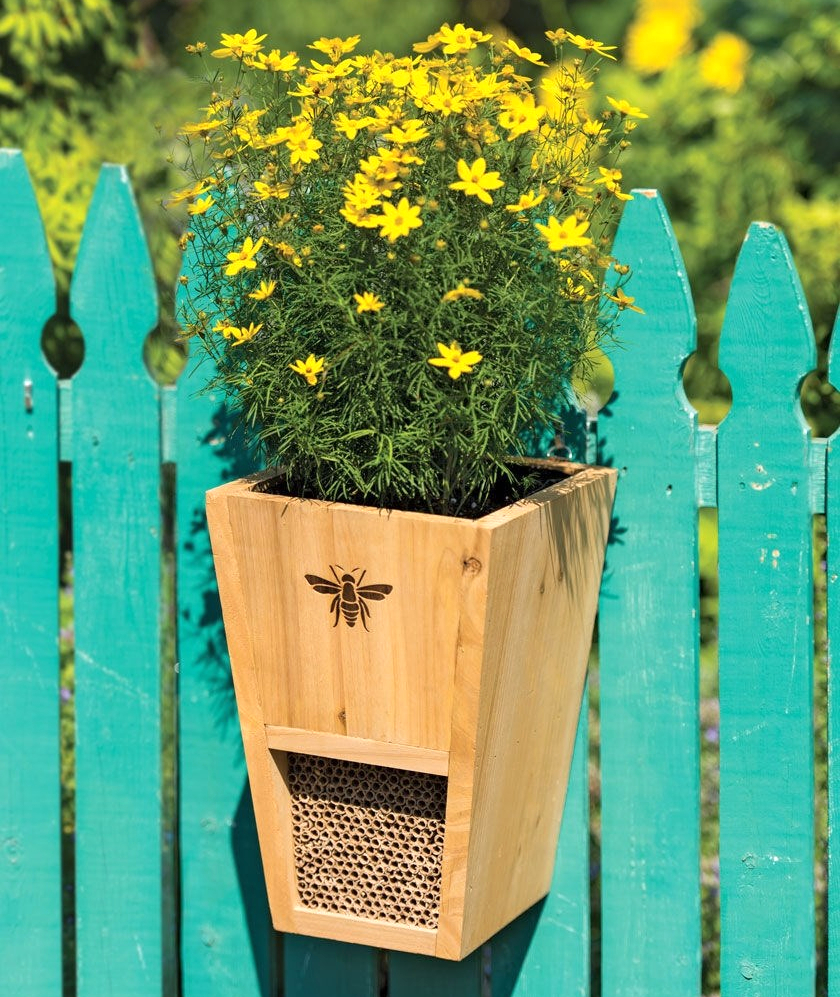 Combination Cedar Mason Bee House & Planter