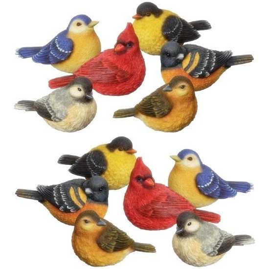 Songbird Classic Mini Bird Figurines Set of 12, Bird Table Piece Sculptures  at Songbird Garden