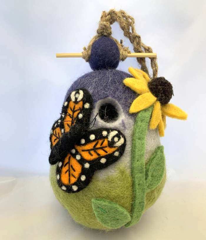 Wild Woolies Felt Bird House Butterfly Garden