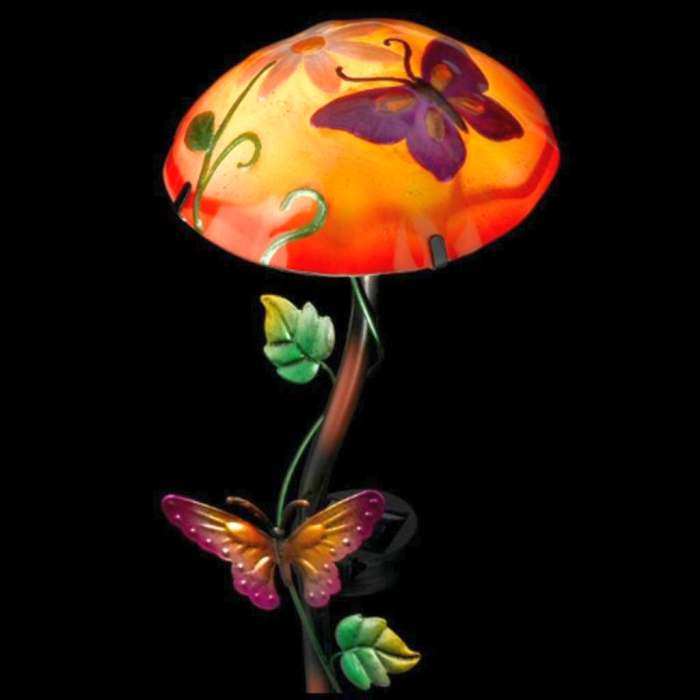 Solar Light Mushroom Stake Butterfly