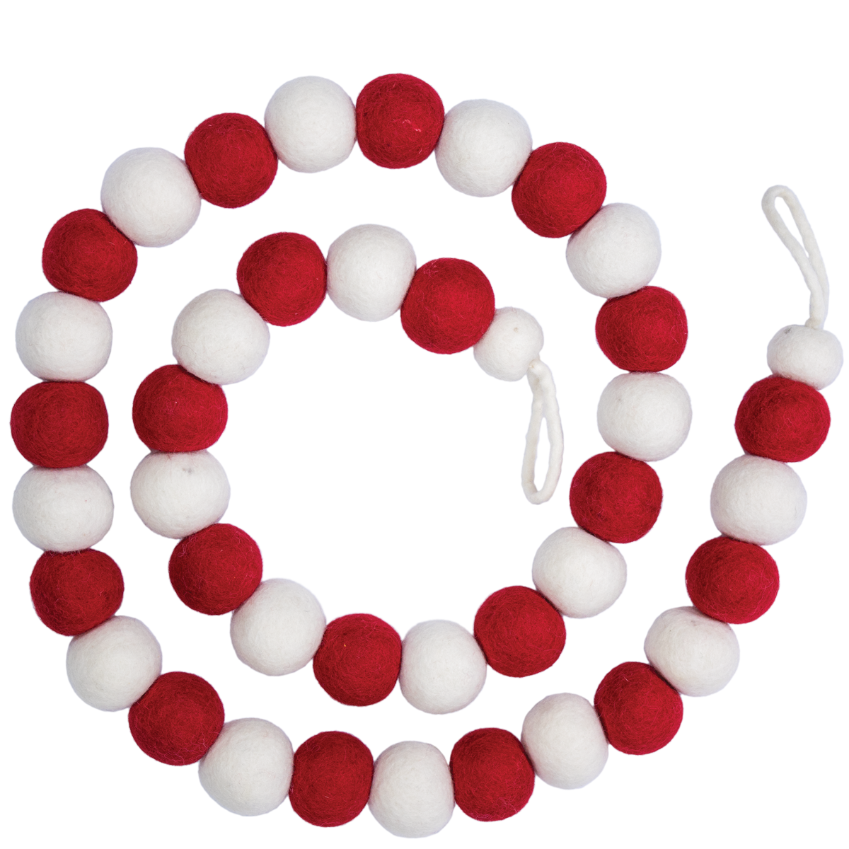 Classic Hand-Felted Garland Santa Red & White 5'