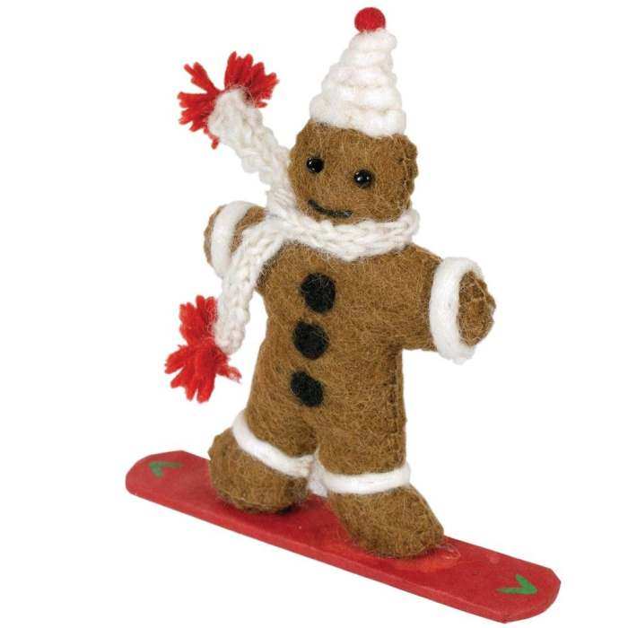 Wild Woolies Ornament Snowboarding Ginger Joe