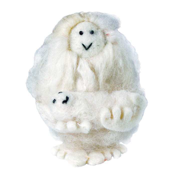 Wild Woolies Ornament Yeti Maddy with Baby