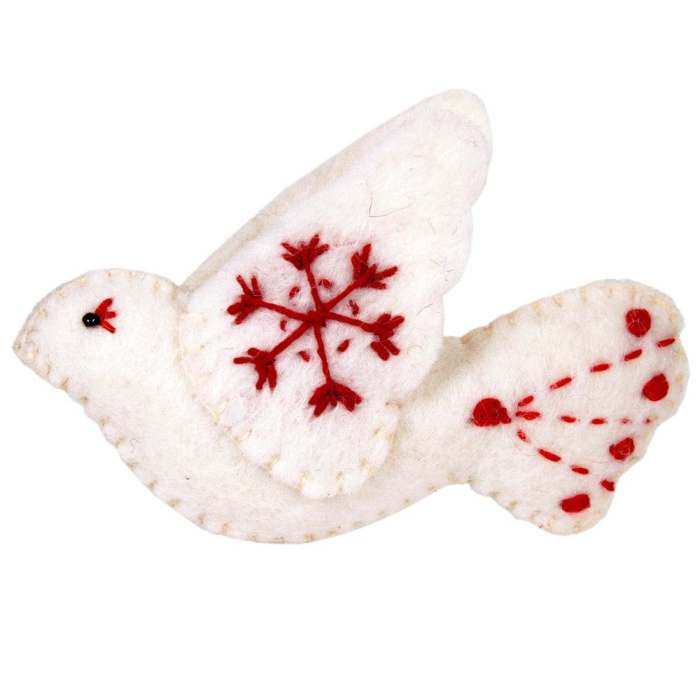 Wild Woolies Ornament Snowflake Dove