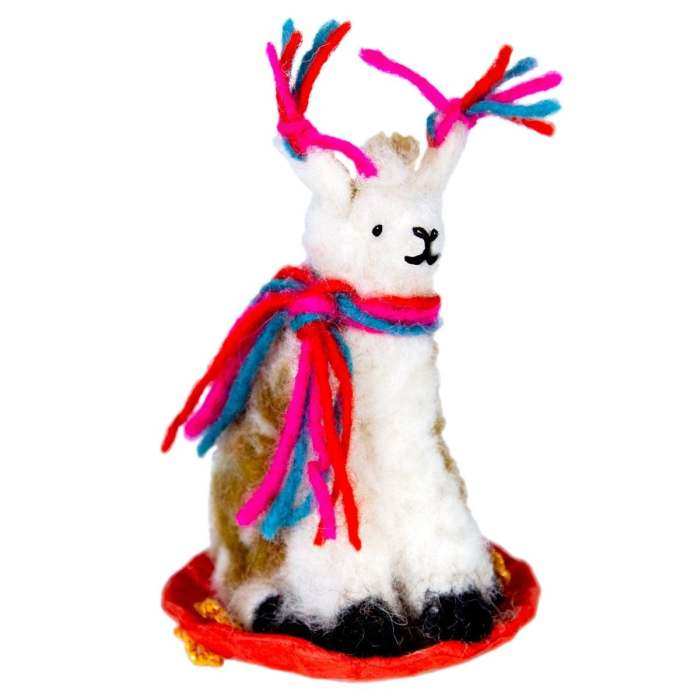 Wild Woolies Ornament Sledding Llama