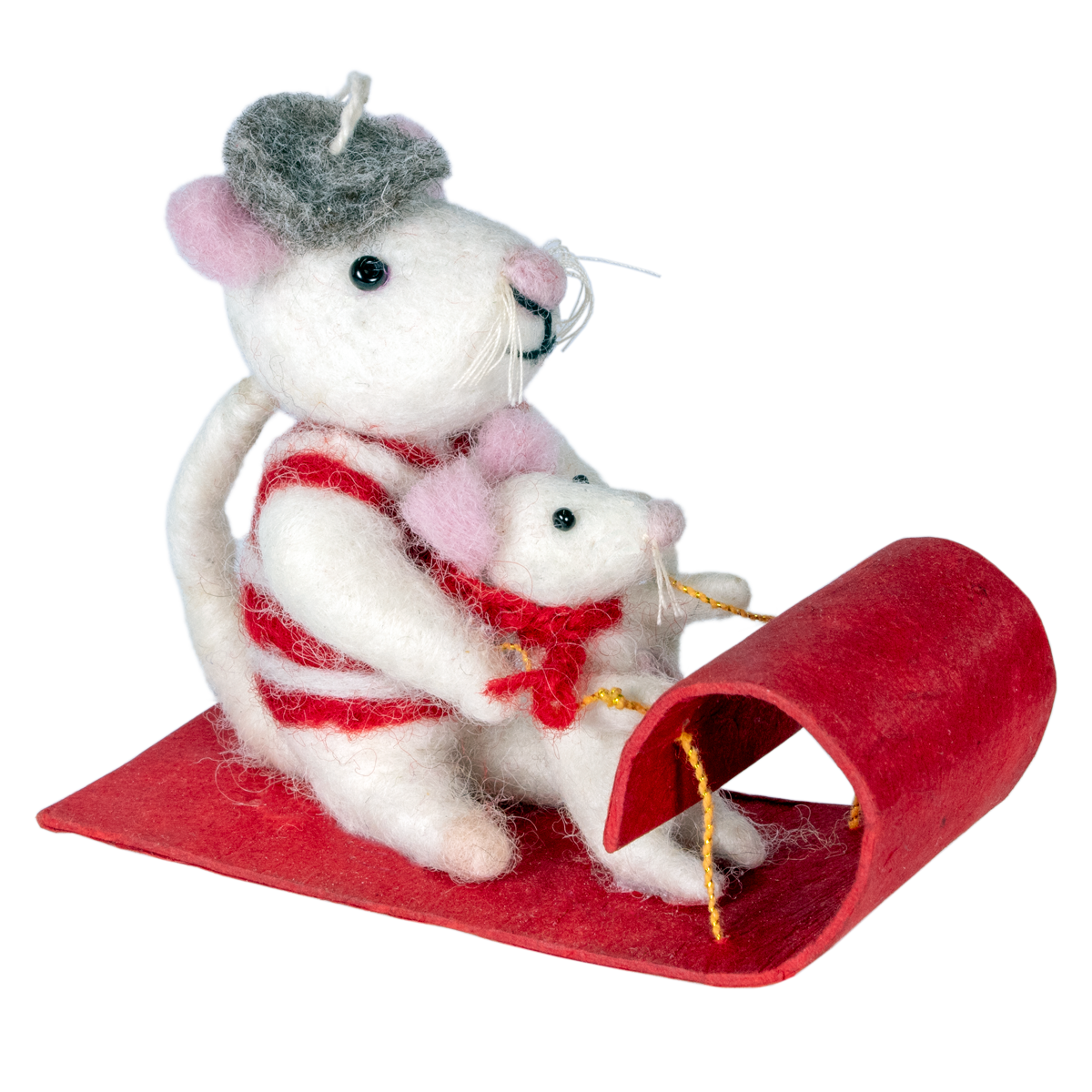 Wild Woolies Ornament Toboggan Mice