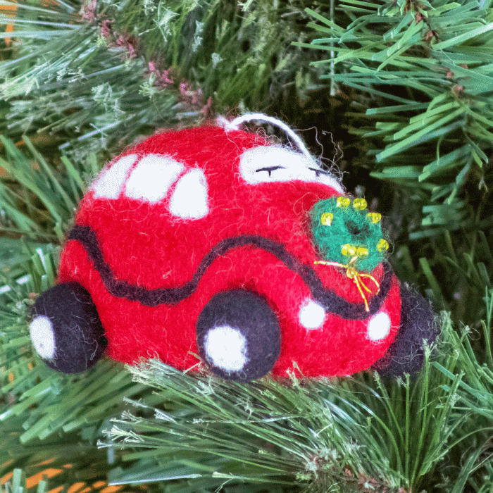 Wild Woolies Ornament Luv Bug Red