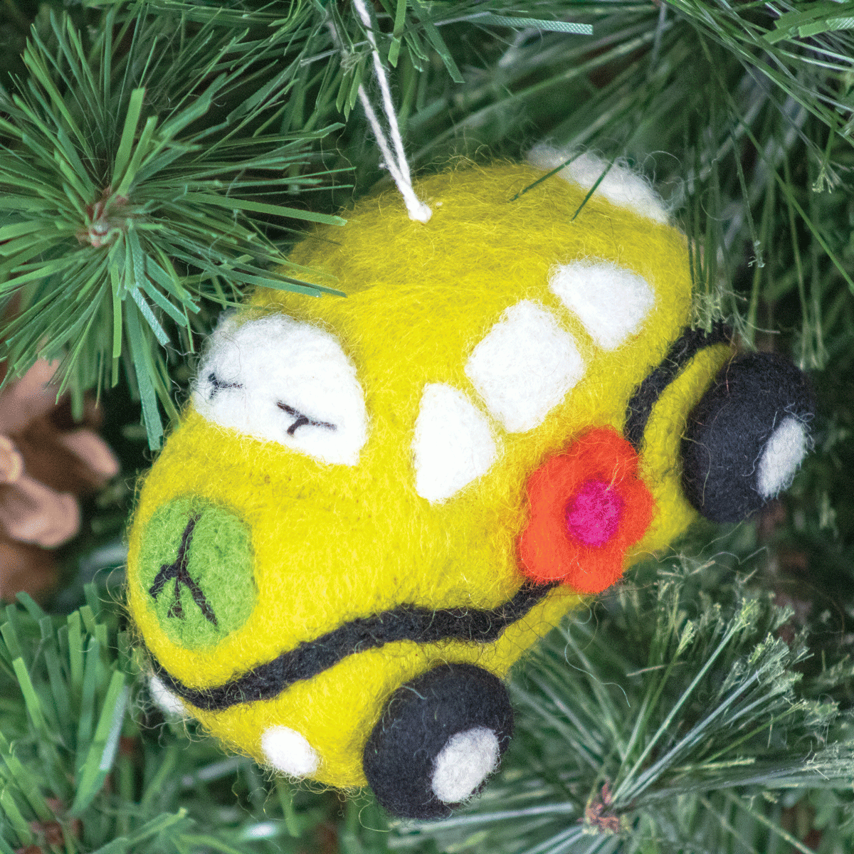 Wild Woolies Ornament Luv Bug Yellow