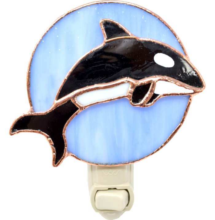 Stained Glass Nightlight Orca