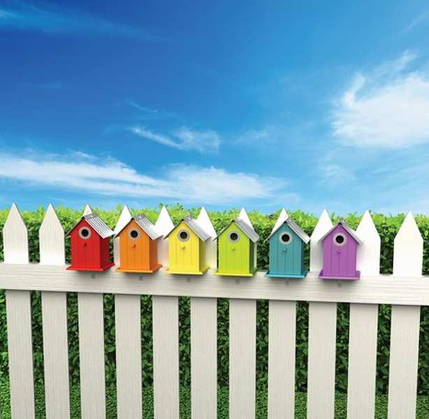 Colorful Wren/Chickadee Birdhouse Assorted 6/Pack