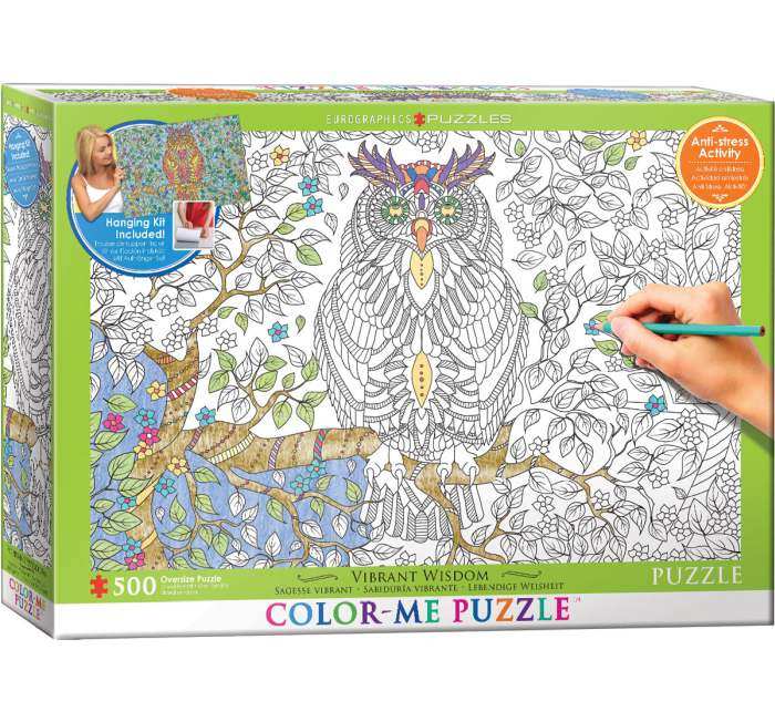 Color Me Puzzle Vibrant Wisdom (Owl) 500 Piece