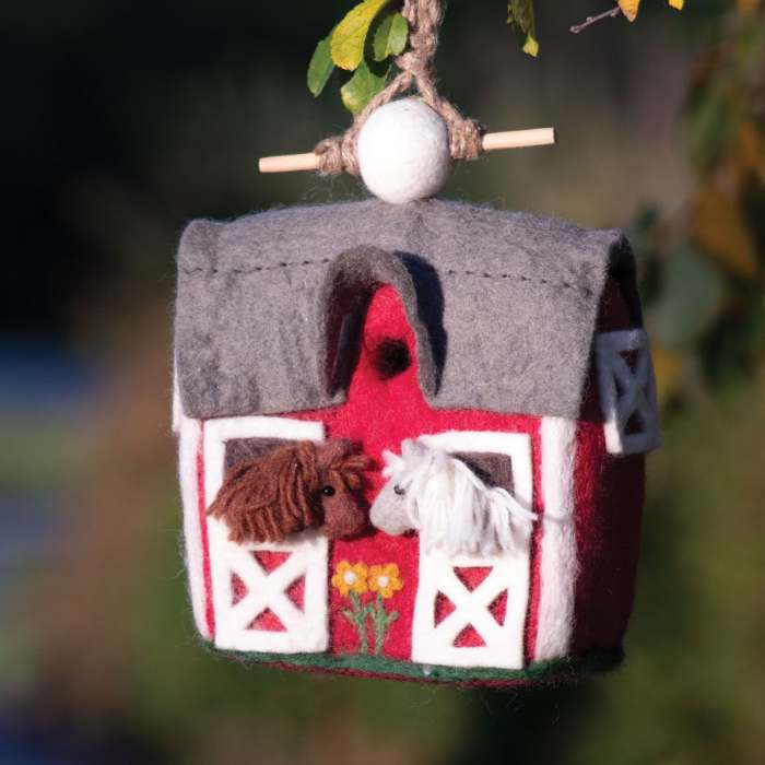 Wild Woolies Felt Bird House Country Stable