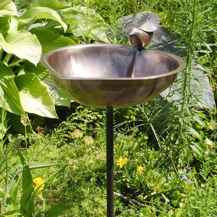 Achla Heart Shaped Birdbath with Stake