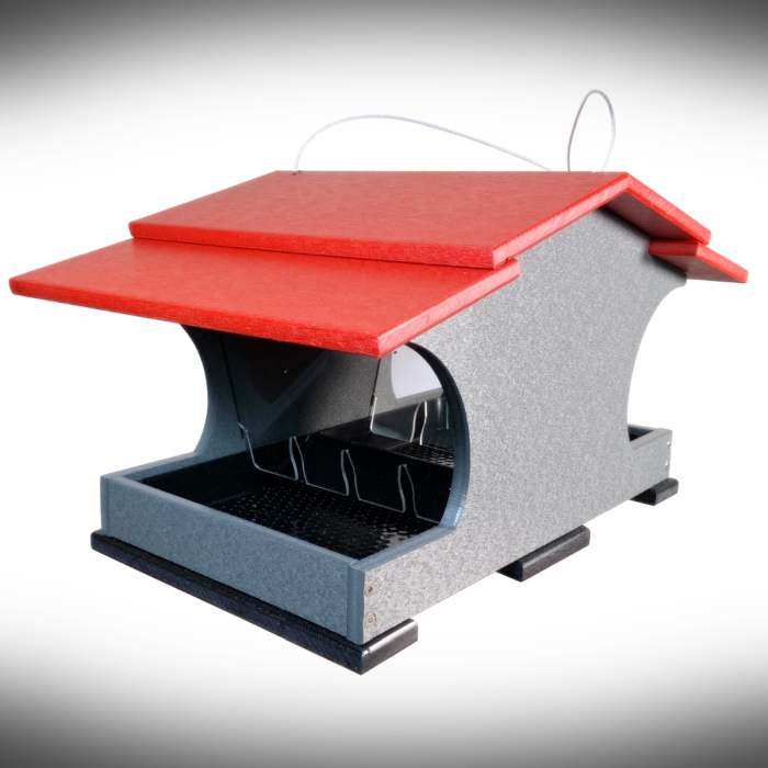Recycled Poly Large Hopper Feeder Cardinal Red