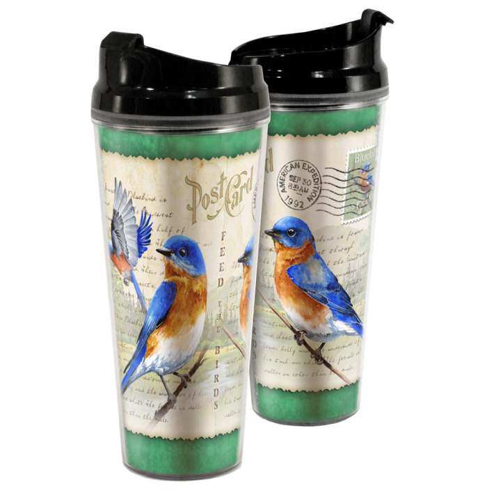 Eastern Bluebird Postcard Tall Tumbler 24oz. 2/PK