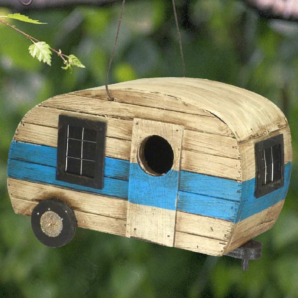 Retro Camper Wooden Bird House