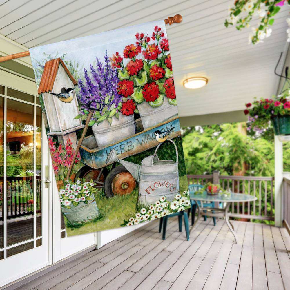 Breeze Art Garden Wagon House Flag