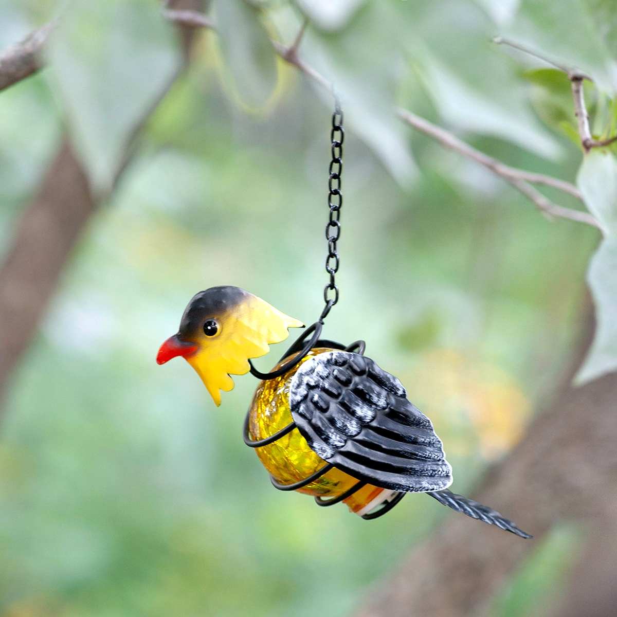 Solar Bird Lantern Goldfinch