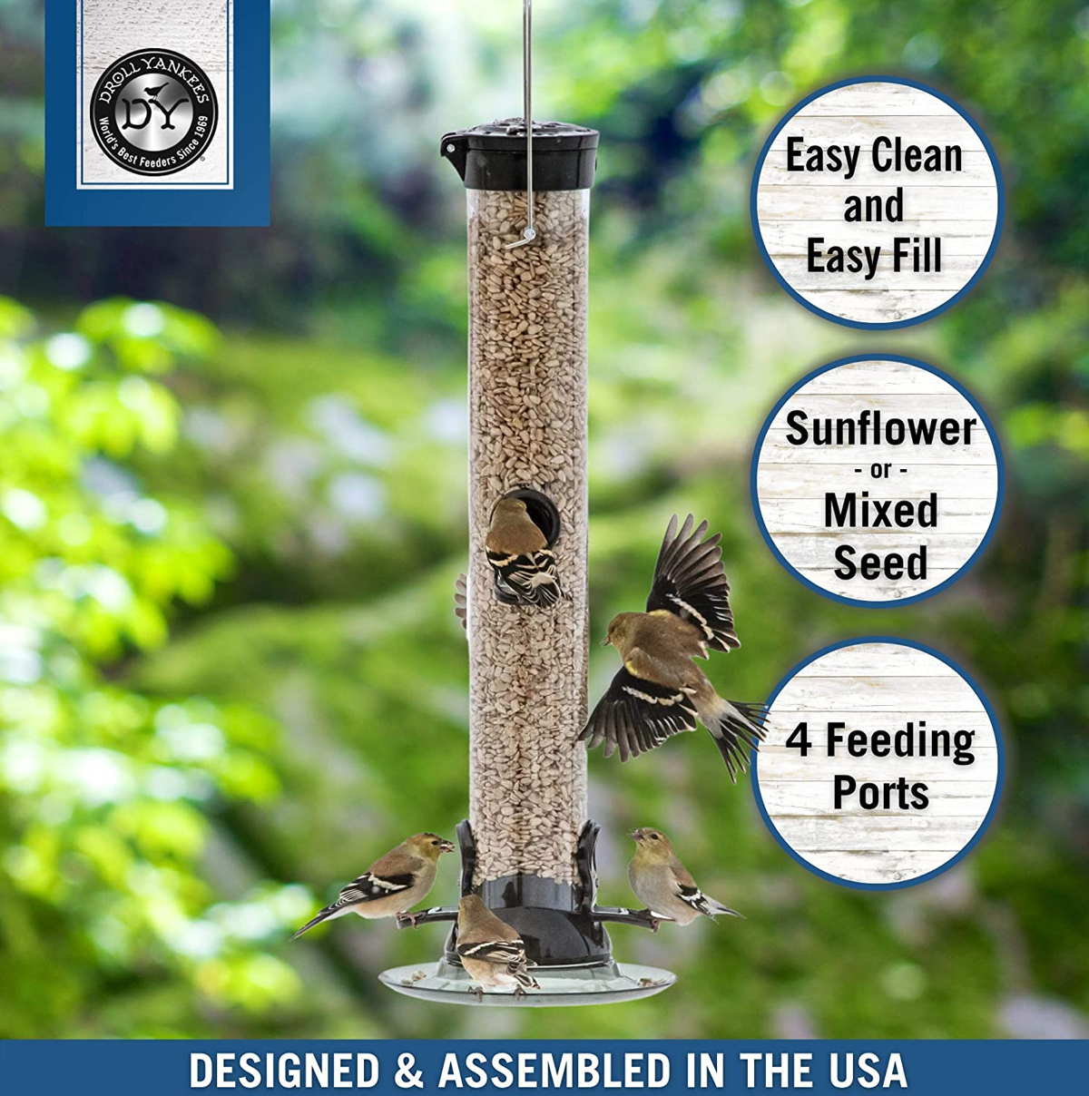 Droll Yankees Onyx Clever Clean Seed Feeder 18