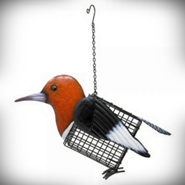 Deluxe Suet Cage Feeder Red-Headed Woodpecker