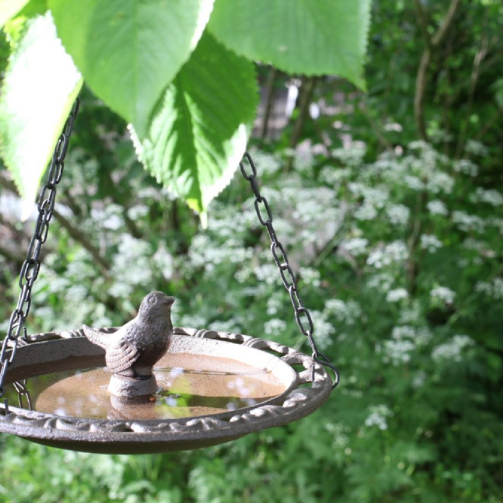 Cast Iron Hanging Bird Bath Antique Bronze
