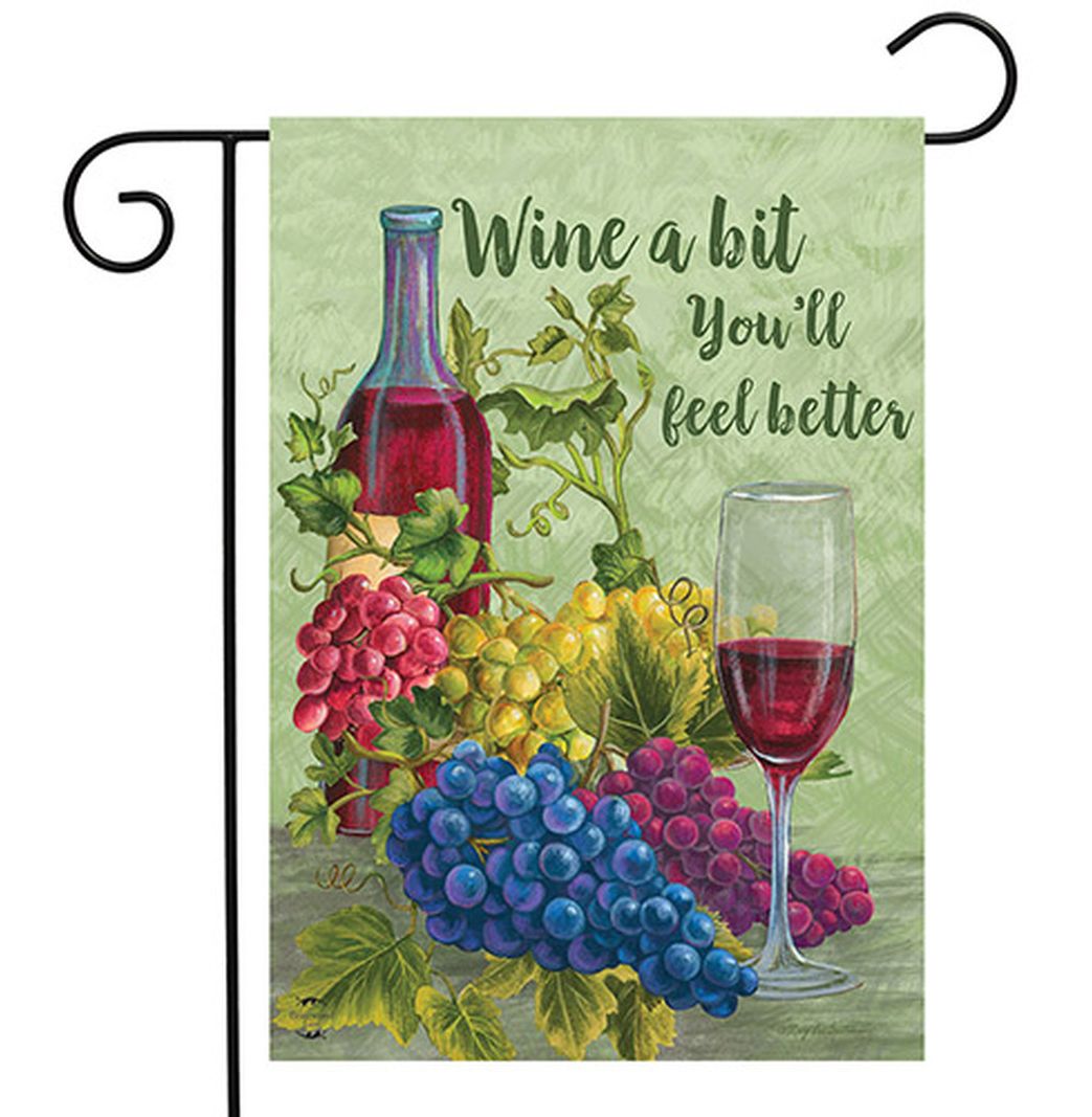 Briarwood Wine A Bit Garden Flag