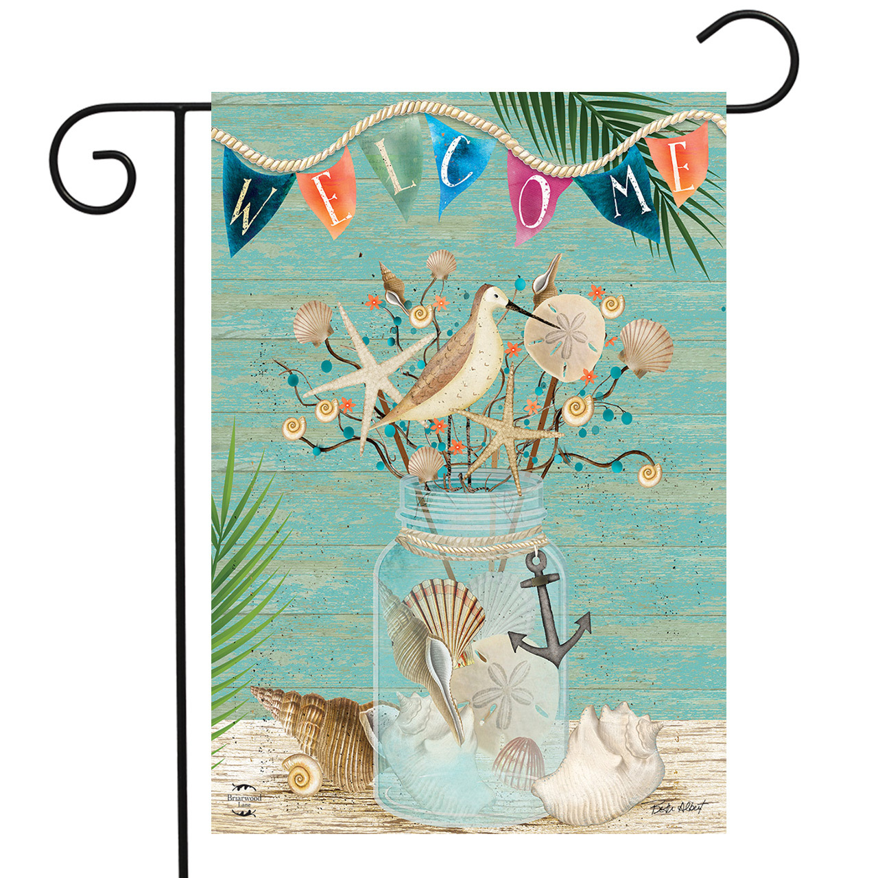 Briarwood Coastal Mason Jar Garden Flag