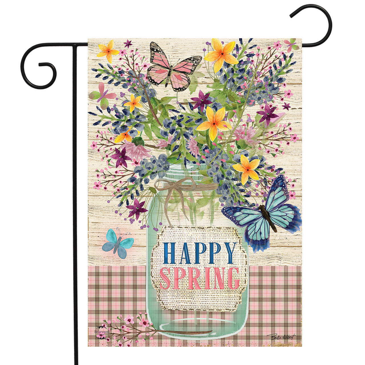 Briarwood Happy Spring Mason Jar Garden Flag