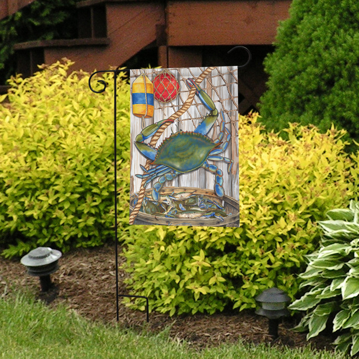 Briarwood Blue Crab Bushel Garden Flag