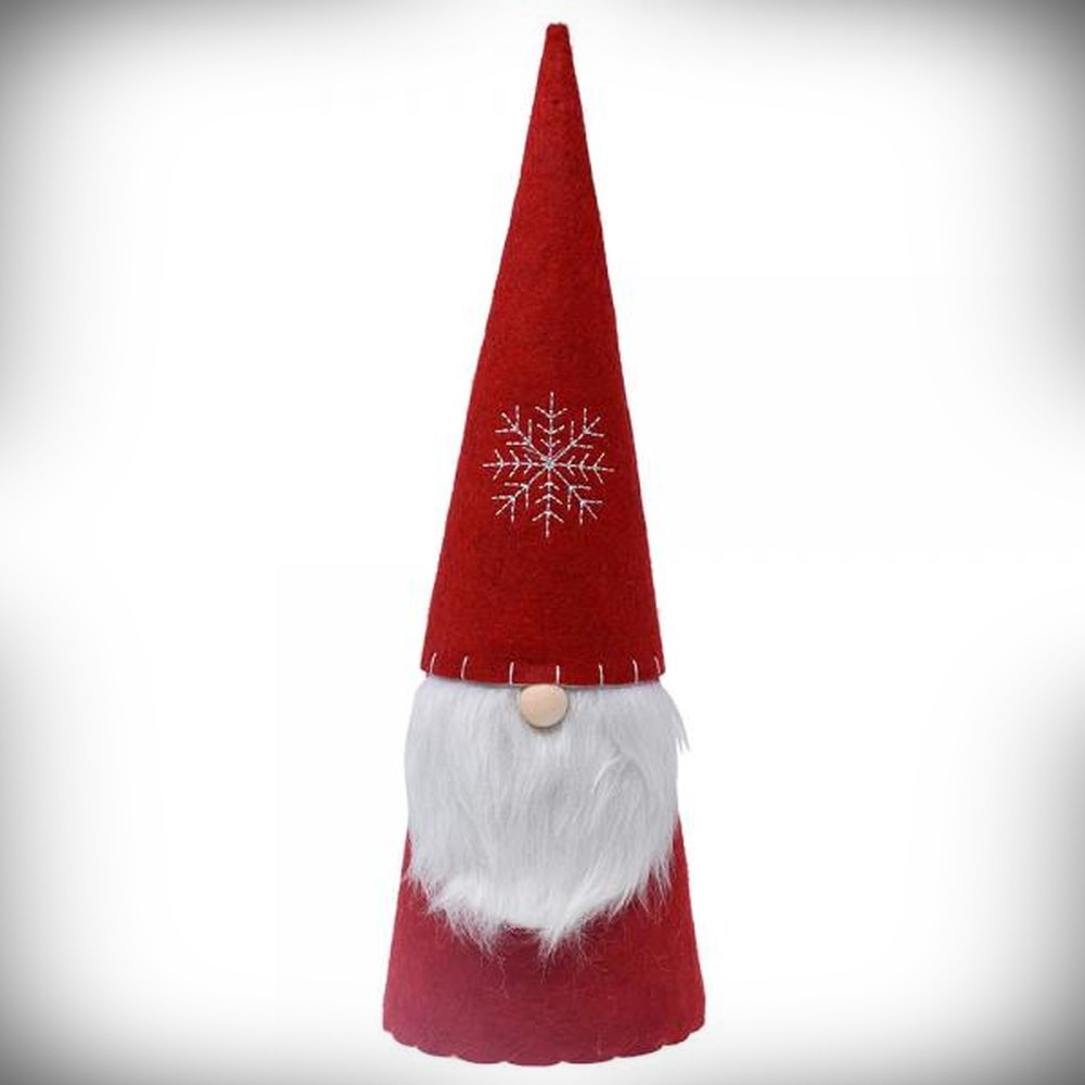 Red Felt Snowflake Gnome 12