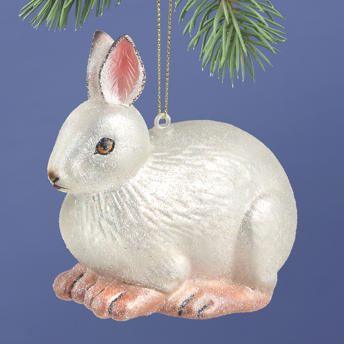 Blown Glass Ornament Snowshoe Hare