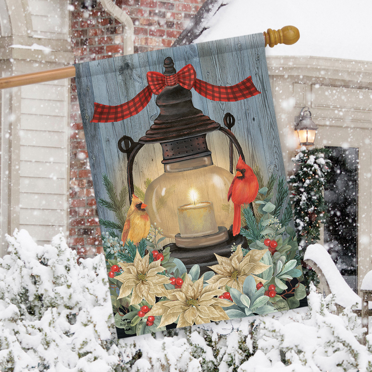 Briarwood Warm Winter Candle House Flag