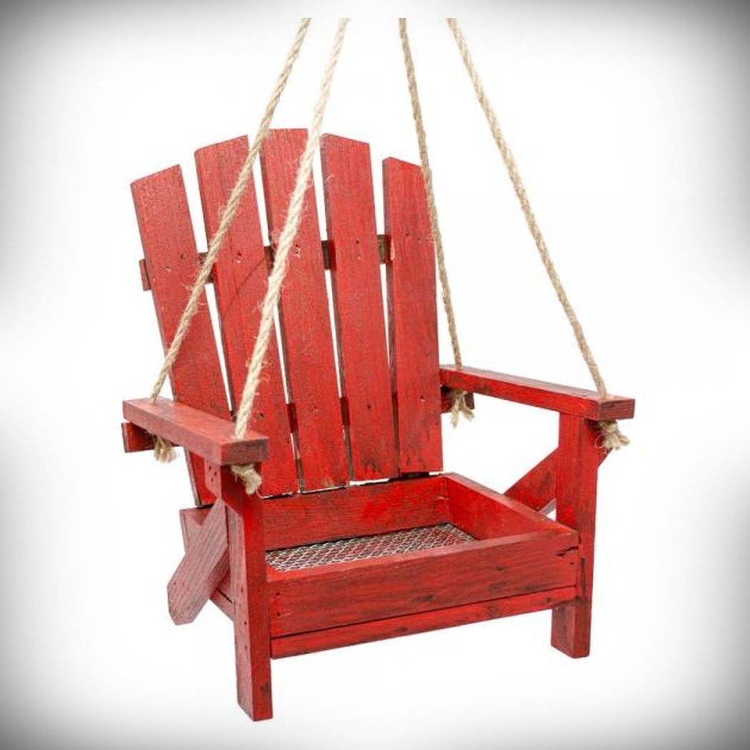 Adirondack Chair Bird Feeder Red