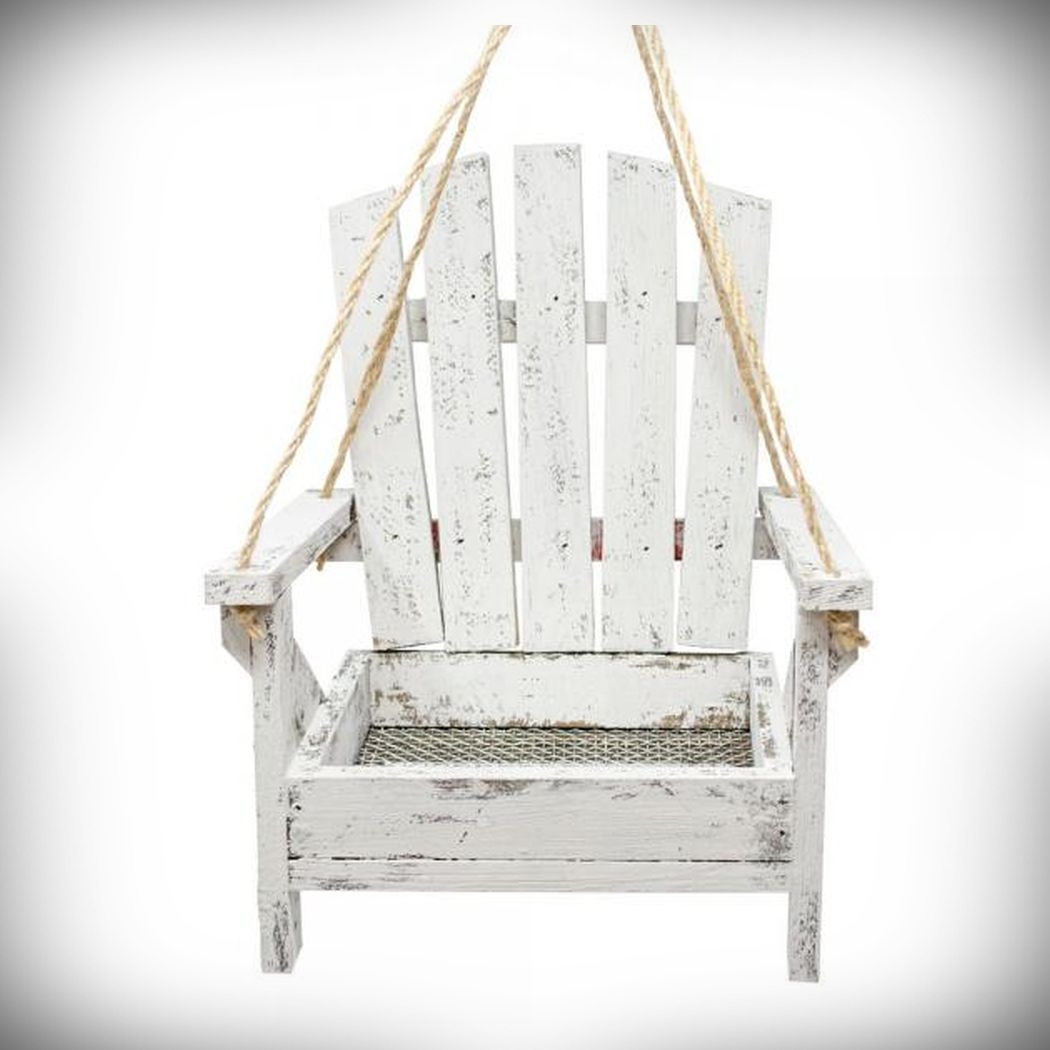 Adirondack Chair Bird Feeder White