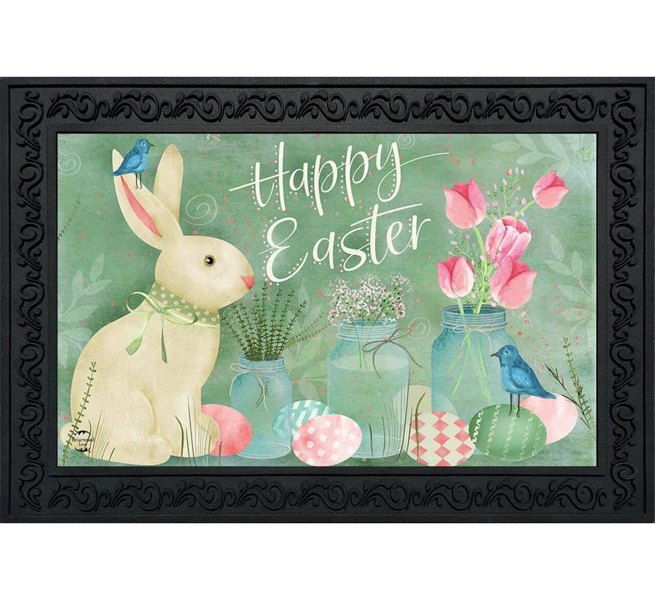 Briarwood Easter Bunny and Tulips Doormat