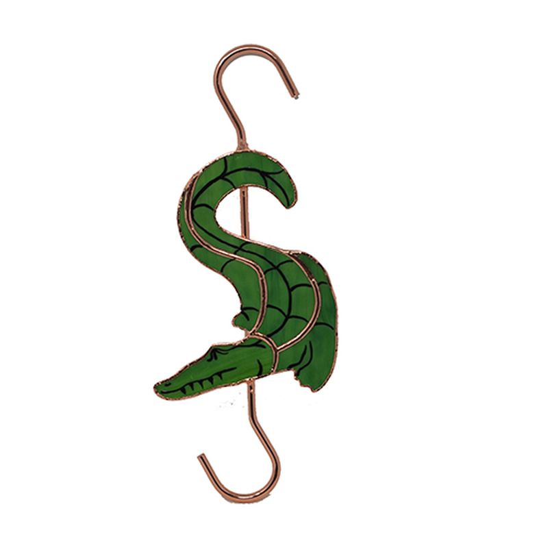 Stained Glass Garden Hook Alligator